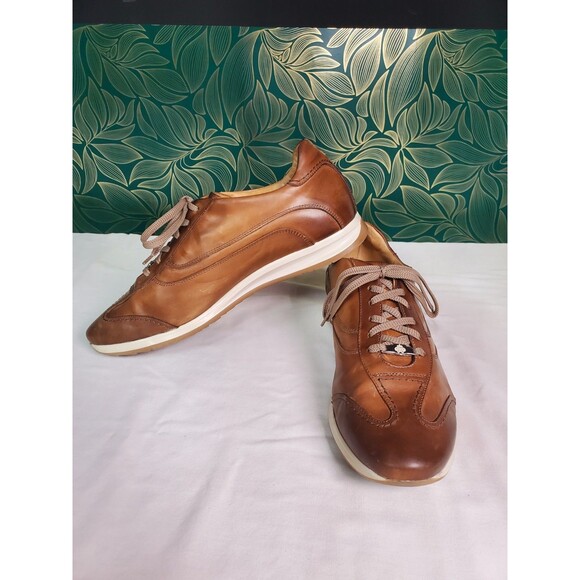 MERCANTI FIORENTINI Brown Leather Dress Sneaker Oxford Shoes 10.5 M ITALY main image 9